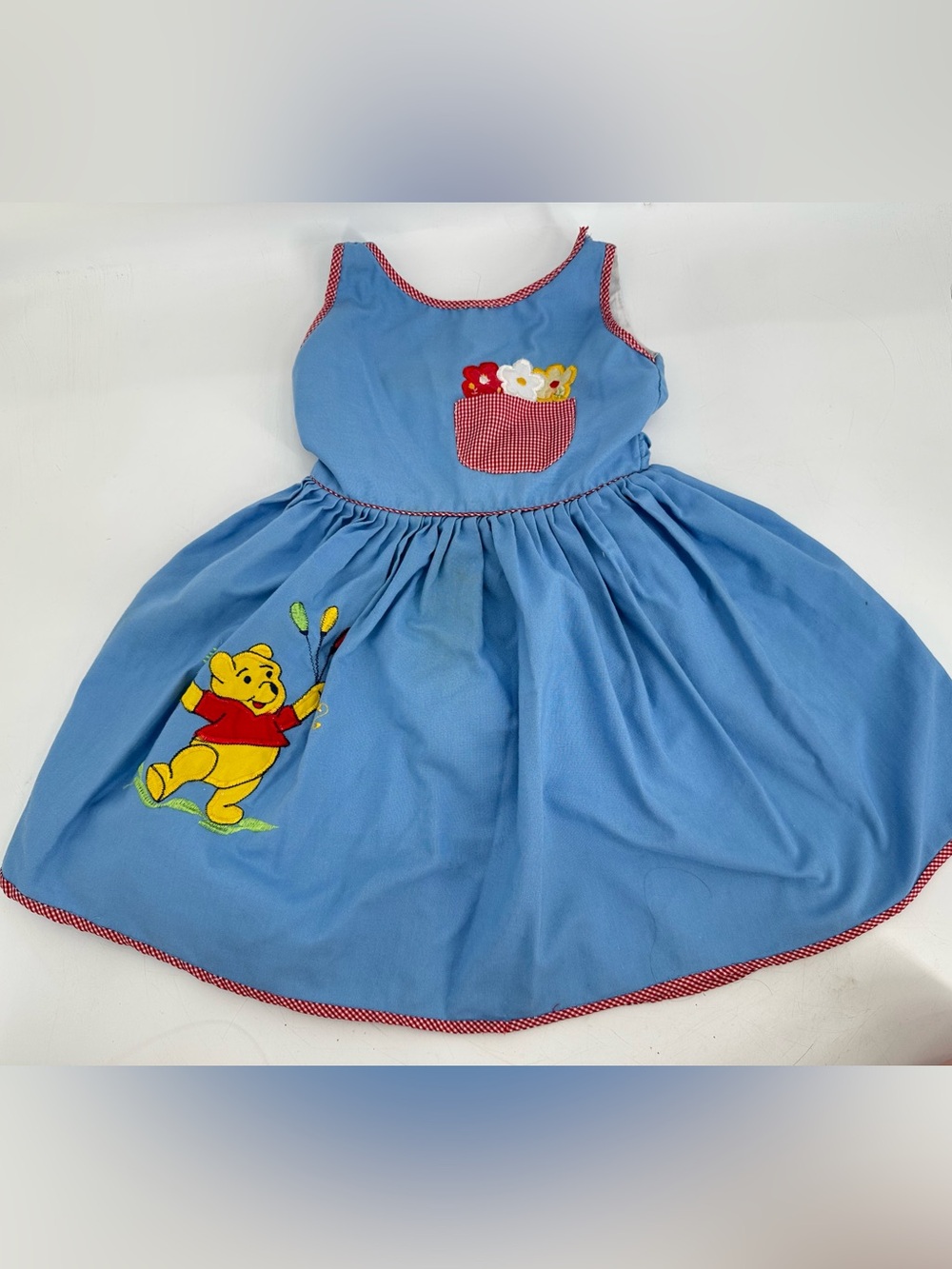 Vintage Winnie the Pooh Dress Handmade See Measurements in Listing For Size Flaw